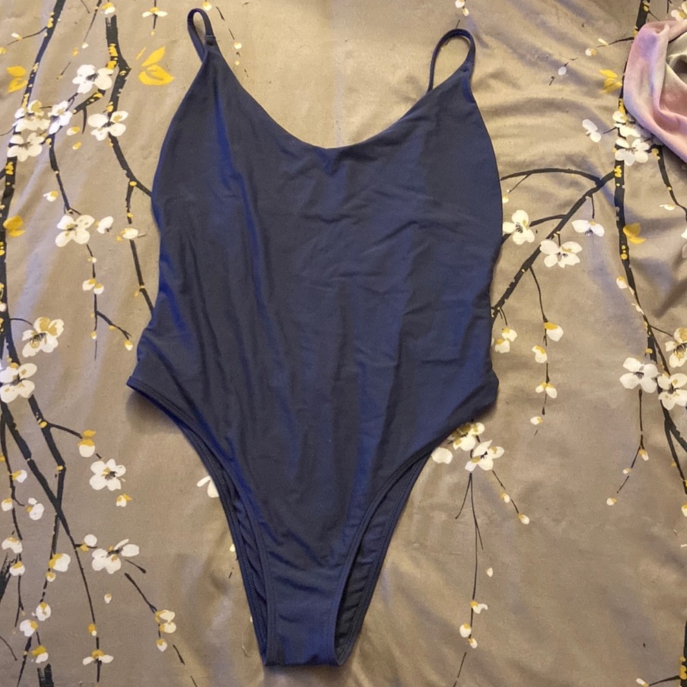Aerie Dusty Navy Blue One Piece Swim Suit Medium in VGC